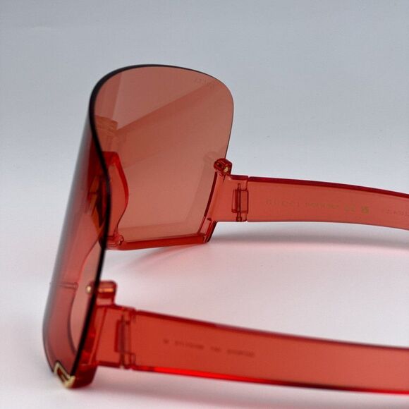 NEW Gucci GG1631S 001 Transparent Red Light Red Shield Unisex Sunglasses - Picture 10 of 12